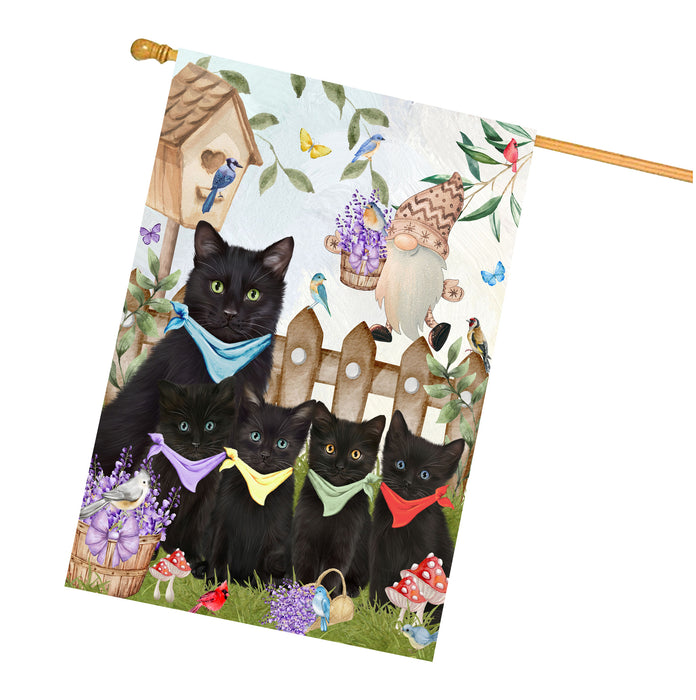 Black Cats House Flag: Explore a Variety of Designs, Custom, Personalized, Weather Resistant, Double-Sided, Home Outside Yard Decor for Cat and Pet Lovers