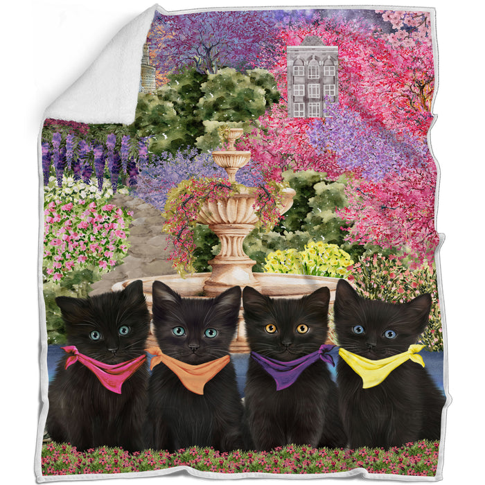 Black Blanket: Explore a Variety of Designs, Custom, Personalized Bed Blankets, Cozy Woven, Fleece and Sherpa, Gift for Cat and Pet Lovers