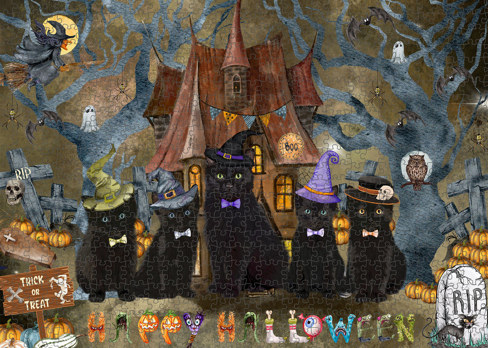Black Cats Jigsaw Puzzle, Interlocking Puzzles Games for Adult, Explore a Variety of Designs, Personalized, Custom,  Gift for Pet and Cat Lovers