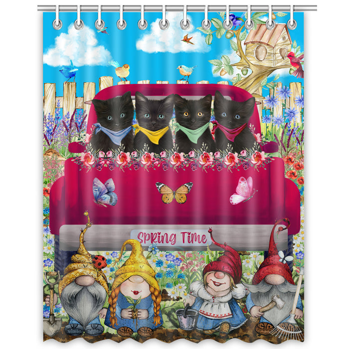 Black Cats Shower Curtain: Explore a Variety of Designs, Bathtub Curtains for Bathroom Decor with Hooks, Custom, Personalized, Dog Cat for Pet Lovers