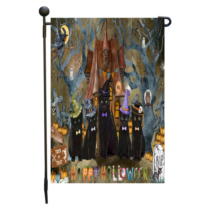 Black Cats Garden Flag: Explore a Variety of Designs, Personalized, Custom, Weather Resistant, Double-Sided, Outdoor Garden Halloween Yard Decor for Cat and Pet Lovers