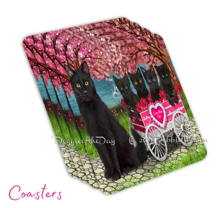 Mother's Day Gift Basket Black Cats Blanket, Pillow, Coasters, Magnet, Coffee Mug and Ornament
