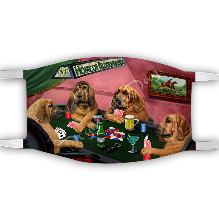 Home of Bloodhound Dogs Playing Poker Face Mask FM49770