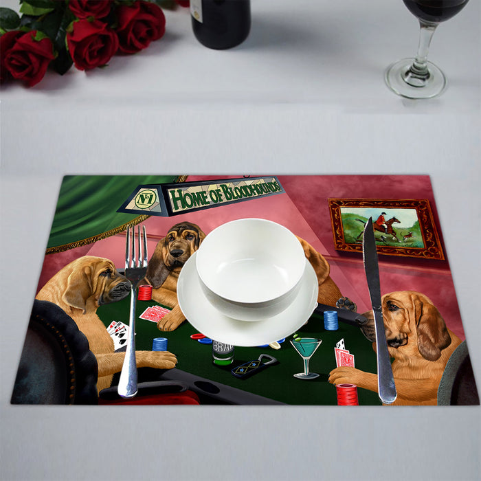Home of  Bloodhound Dogs Playing Poker Placemat