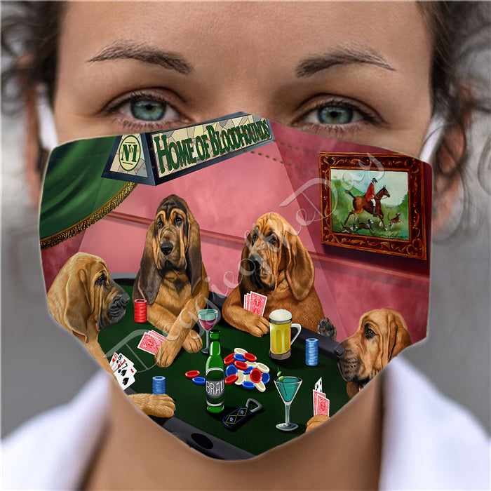 Home of Bloodhound Dogs Playing Poker Face Mask FM49770