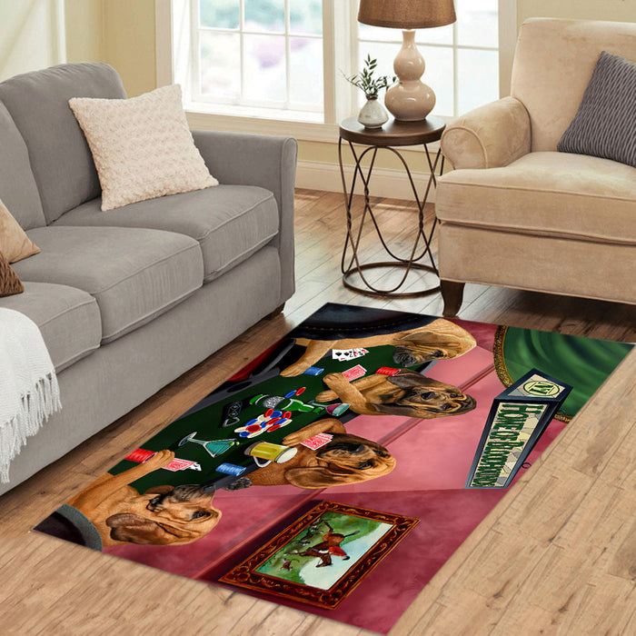 Home of  Bloodhound Dogs Playing Poker Area Rug