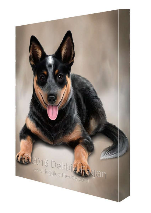 Blue Heeler Dog Art Portrait Print Canvas