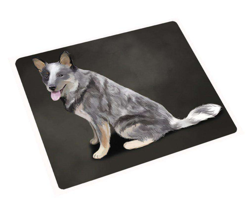Blue Heeler Dog Art Portrait Print Woven Throw Sherpa Plush Fleece Blanket