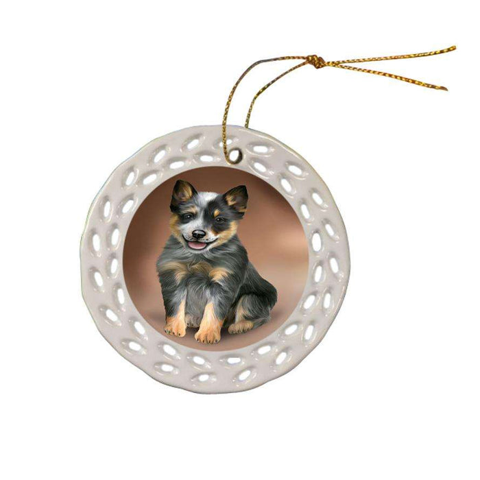Blue Heeler Dog Ceramic Doily Ornament DPOR51746