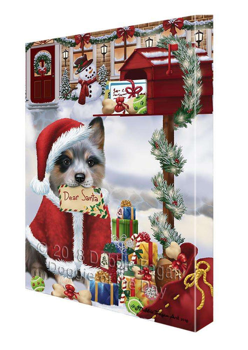 Blue Heeler Dog Dear Santa Letter Christmas Holiday Mailbox Canvas Print Wall Art Décor CVS99593