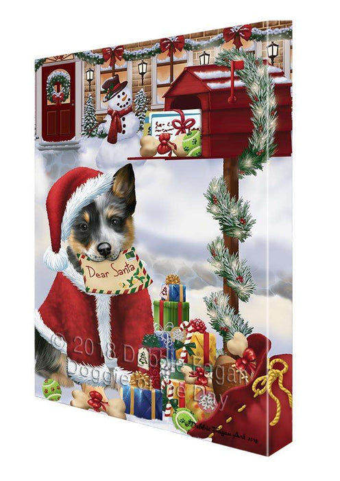 Blue Heeler Dog Dear Santa Letter Christmas Holiday Mailbox Canvas Print Wall Art Décor CVS99602