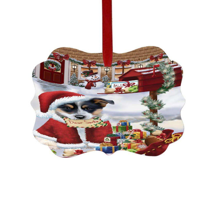 Blue Heeler Dog Dear Santa Letter Christmas Holiday Mailbox Double-Sided Photo Benelux Christmas Ornament LOR49016