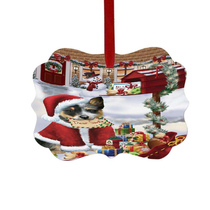 Blue Heeler Dog Dear Santa Letter Christmas Holiday Mailbox Double-Sided Photo Benelux Christmas Ornament LOR49018