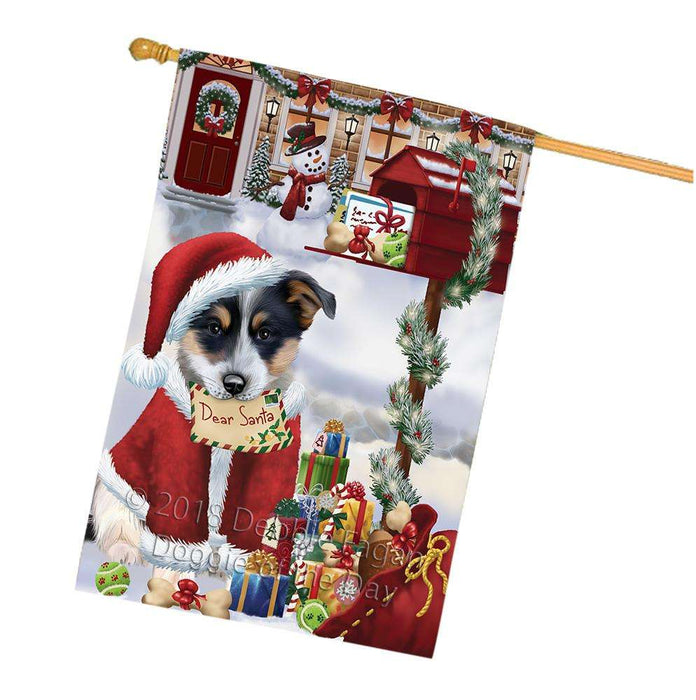 Blue Heeler Dog Dear Santa Letter Christmas Holiday Mailbox House Flag FLG53724