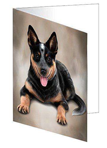 Blue Heeler Dog Handmade Artwork Assorted Pets Greeting Cards and Note Cards with Envelopes for All Occasions and Holiday Seasons D016
