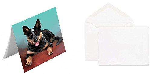 Blue Heeler Dog Handmade Artwork Assorted Pets Greeting Cards and Note Cards with Envelopes for All Occasions and Holiday Seasons