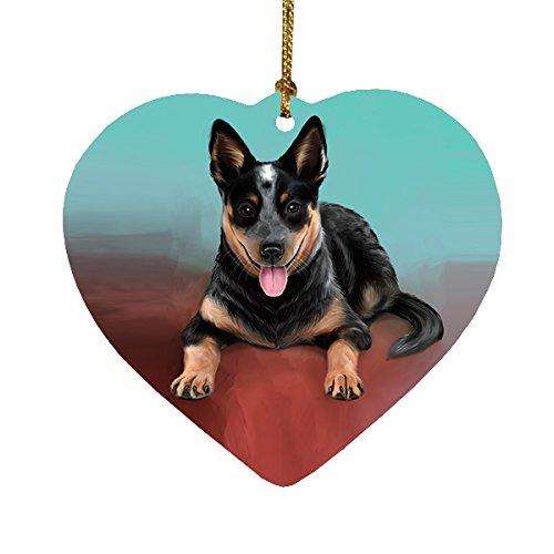 Blue Heeler Dog Heart Christmas Ornament