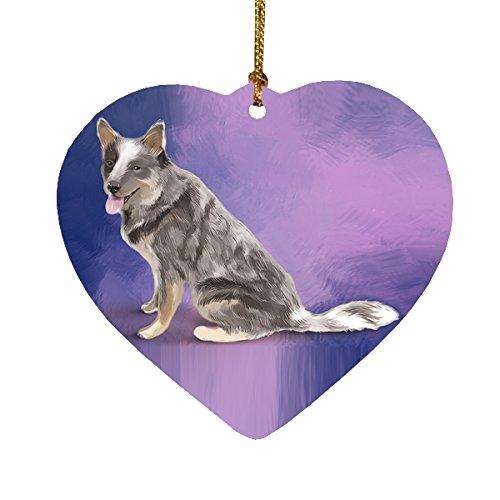 Blue Heeler Dog Heart Christmas Ornament