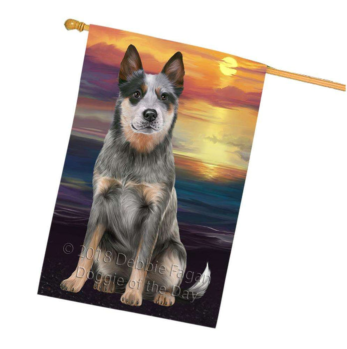 Blue Heeler Dog House Flag FLG51877