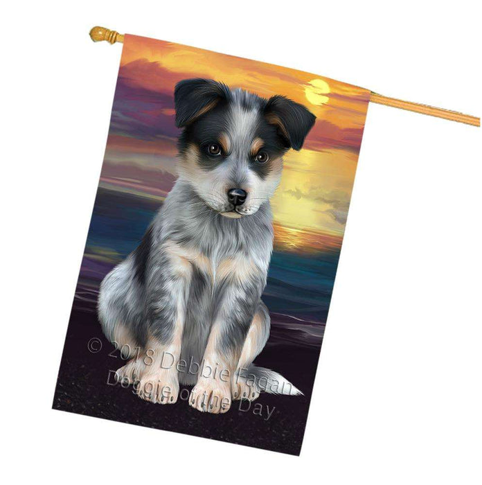 Blue Heeler Dog House Flag FLG51881