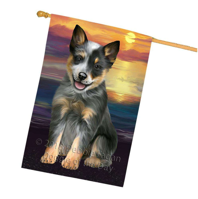 Blue Heeler Dog House Flag FLG51882