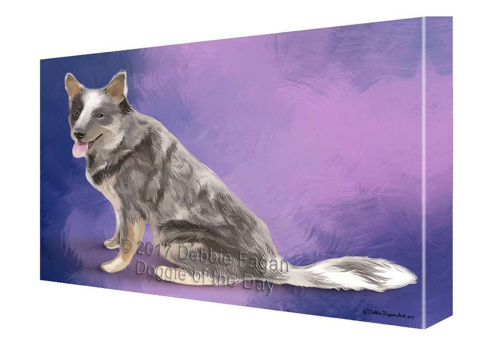 Blue Heeler Dog Painting Printed on Canvas Wall Art