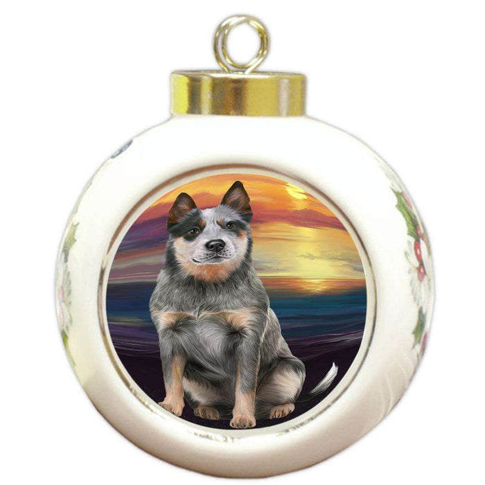 Blue Heeler Dog Round Ball Christmas Ornament RBPOR51744