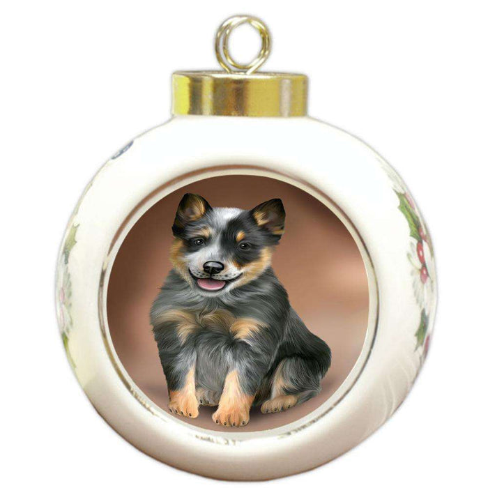 Blue Heeler Dog Round Ball Christmas Ornament RBPOR51746