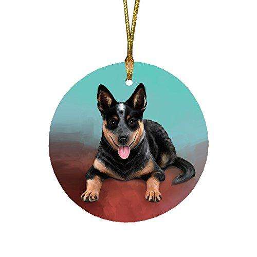 Blue Heeler Dog Round Christmas Ornament