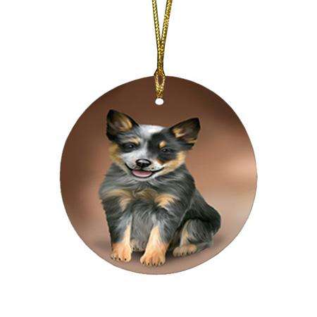Blue Heeler Dog Round Flat Christmas Ornament RFPOR51737