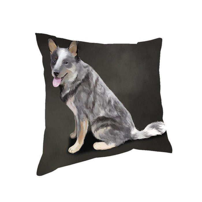 Blue Heeler Dog Throw Pillow