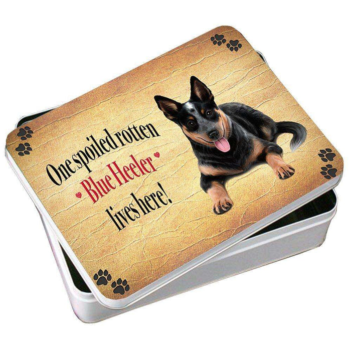 Blue Heeler Spoiled Rotten Dog Photo Storage Tin