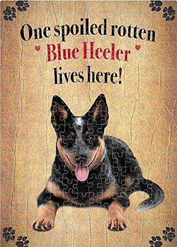 Blue Heeler Spoiled Rotten Dog Puzzle with Photo Tin