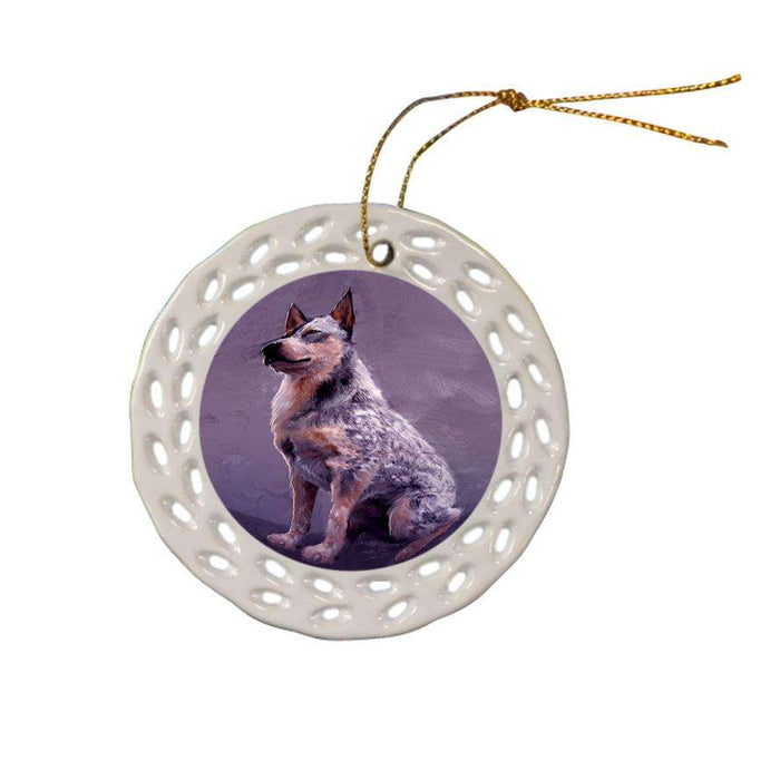 Blue Heelers Dog Ceramic Doily Ornament DPOR54388