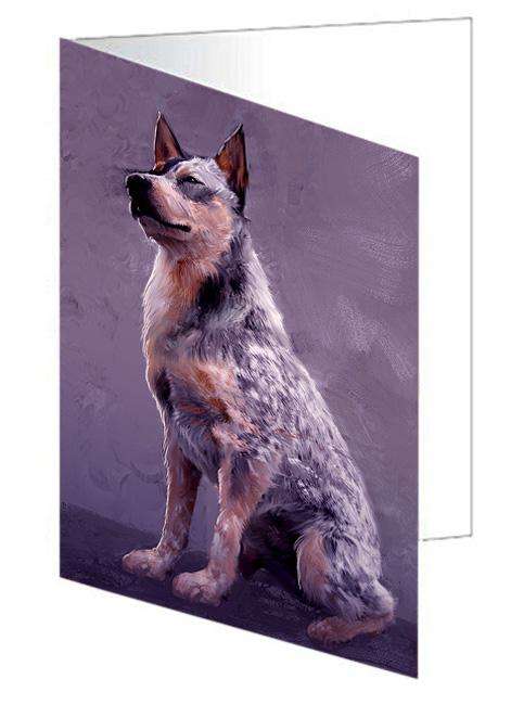 Blue Heelers Dog Handmade Artwork Assorted Pets Greeting Cards and Note Cards with Envelopes for All Occasions and Holiday Seasons GCD67193