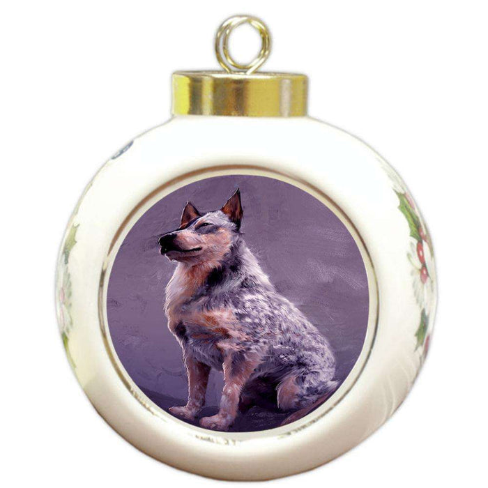 Blue Heelers Dog Round Ball Christmas Ornament RBPOR54388