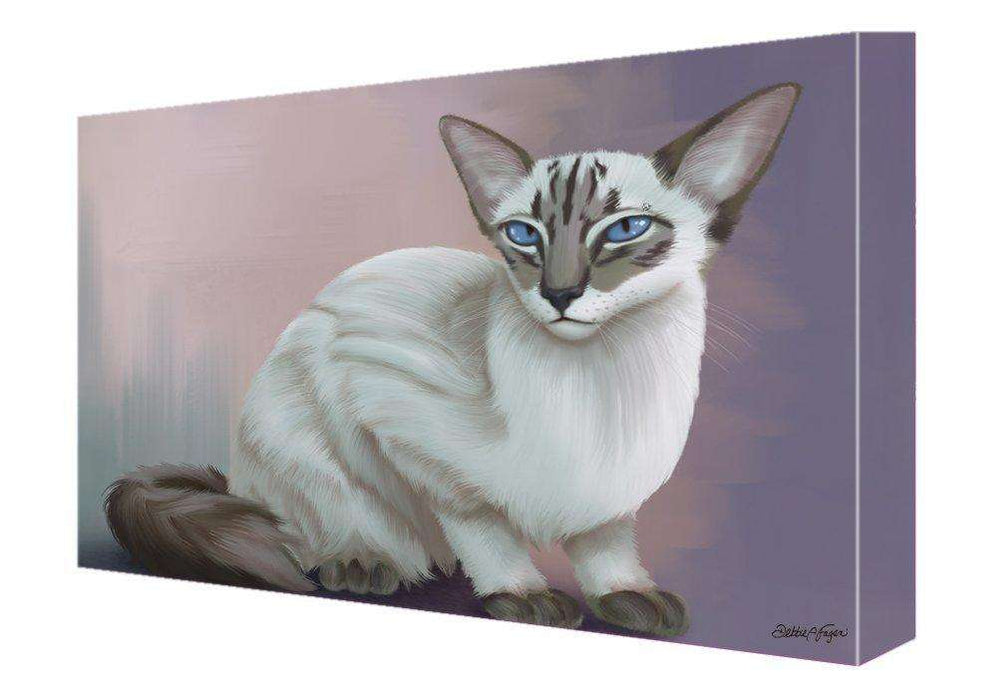 Blue Lynx Point Javanese Cat Painting Printed on Canvas Wall Art Signed