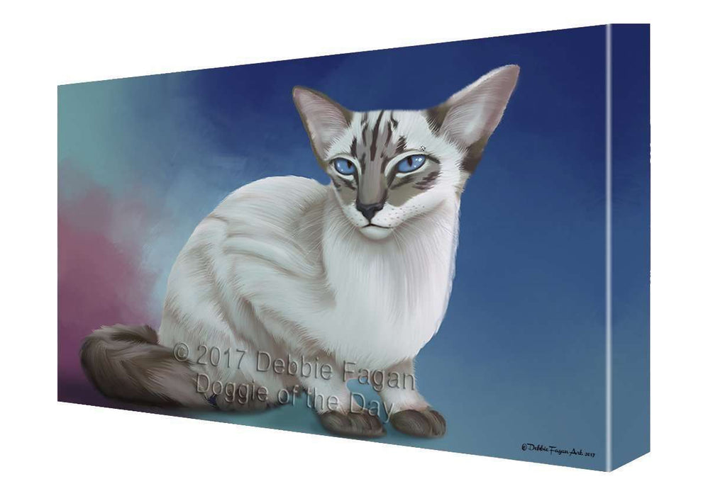 Blue Lynx Point Javanese Cat Painting Printed on Canvas Wall Art