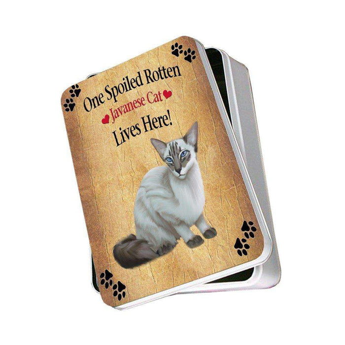Blue Lynx Point Javanese Spoiled Rotten Cat Photo Storage Tin
