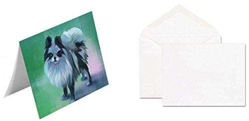 Blue Pomeranian Dog Handmade Artwork Assorted Pets Greeting Cards and Note Cards with Envelopes for All Occasions and Holiday Seasons