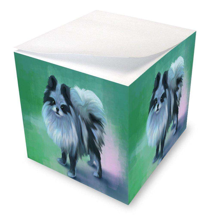 Blue Pomeranian Dog Note Cube