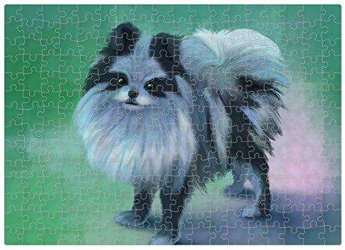 Blue Pomeranian Dog Puzzle with Photo Tin