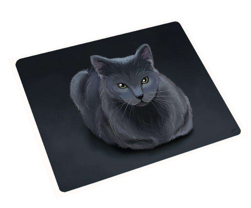 Blue Russian Cat Art Portrait Print Woven Throw Sherpa Plush Fleece Blanket