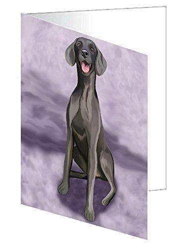 Blue Weimaraner Dog Handmade Artwork Assorted Pets Greeting Cards and Note Cards with Envelopes for All Occasions and Holiday Seasons