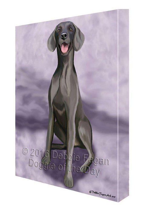 Blue Weimaraner Dog Painting Printed on Canvas Wall Art