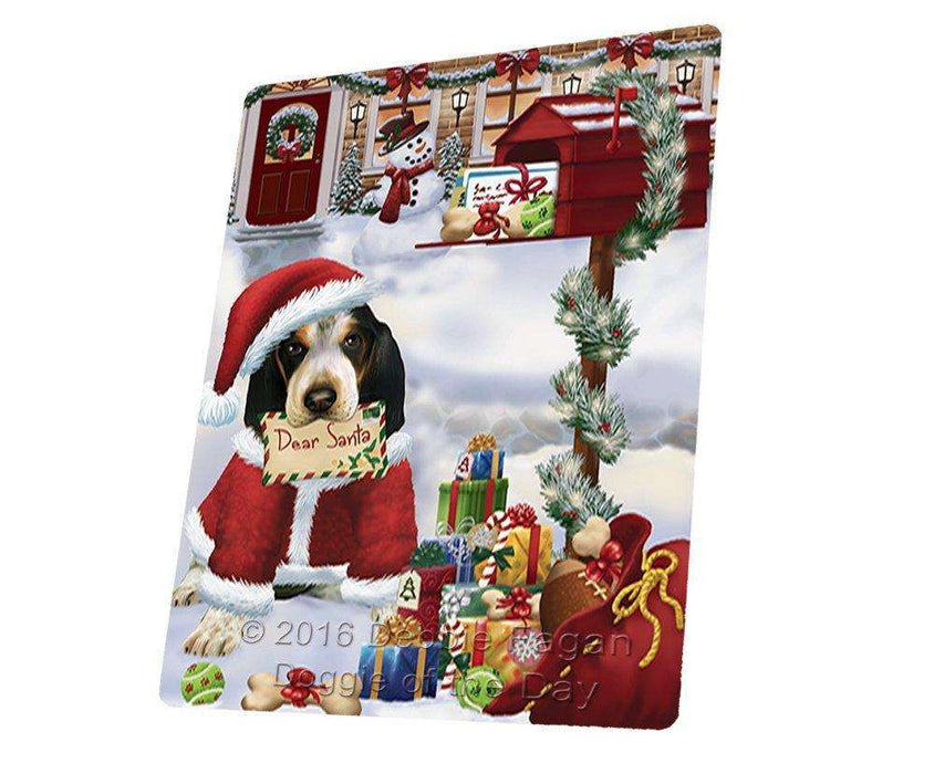 Bluetick Coonhound Dear Santa Letter Christmas Holiday Mailbox Dog Art Portrait Print Woven Throw Sherpa Plush Fleece Blanket