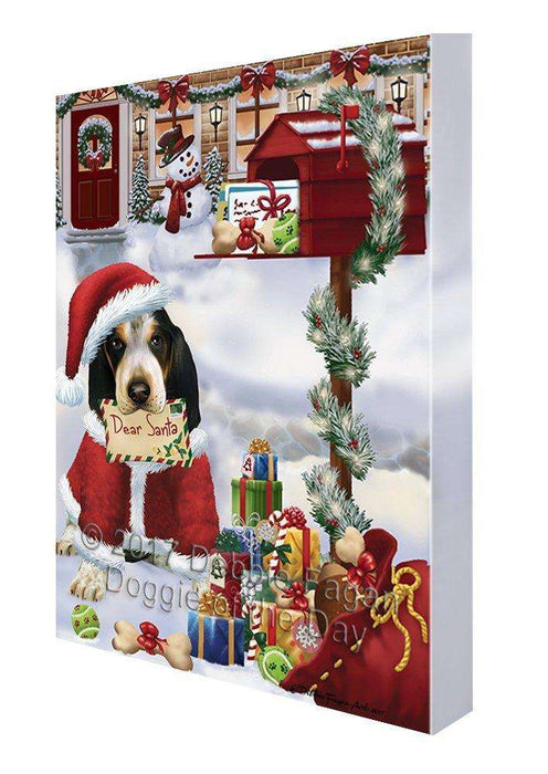 Bluetick Coonhound Dear Santa Letter Christmas Holiday Mailbox Dog Canvas Wall Art