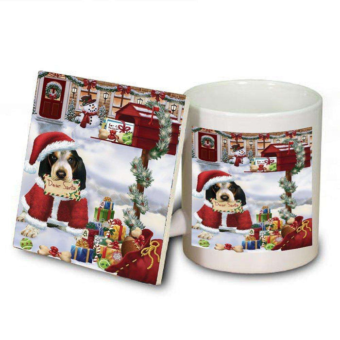 Bluetick Coonhound Dear Santa Letter Christmas Holiday Mailbox Dog Mug and Coaster Set