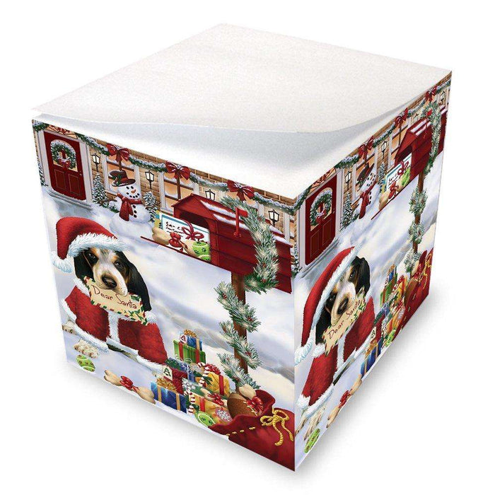 Bluetick Coonhound Dear Santa Letter Christmas Holiday Mailbox Dog Note Cube D121