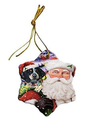 Bluetick Coonhound Dog Christmas Snowflake Ceramic Ornament